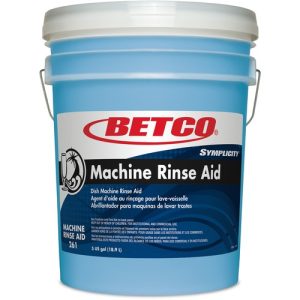 Betco Corporation  Rinse Aid,f/Dishwashing Machines,Conc,5 Gal Pail, Blue