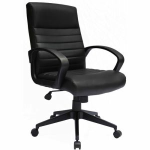 Boss Office Products  Chair,Ribbed,Vinyl,5-Star Base,24-1/2"x28-1/2"x39-1/2",BK