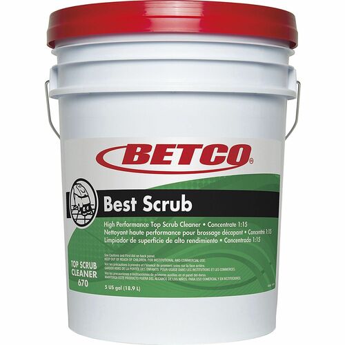 Betco Corporation Floor Cleaner, Top Scrubber, Conc, 5 Gal Pail, Green