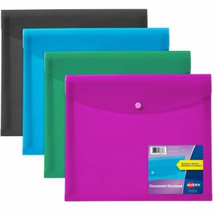 Avery Document Holder,Poly,450-SHT Cap,Letter/A4-Size,4/PK,AST