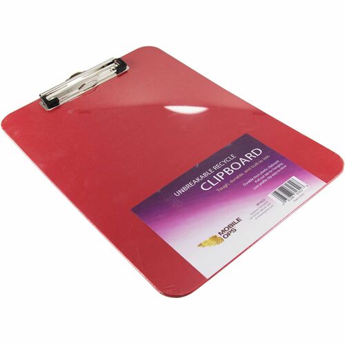 Baumgartens Clipboard,Heavy-Duty,w/Grips,LettrSizePpr,Poly,9"x12-1/2",RD