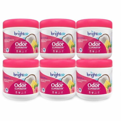 Bright Air Air Freshener, Tropical Paradise & Pineapple, 6/CT, 14oz