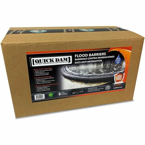 Absorbent Specialty Products Flood Barriers,8 Gallon/64 lb Cap,10'Lx3.5"H,8/CT,Black