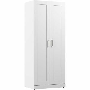 Bush Business Furniture Storage Cabinet,w/Doors/Shelves,29.45"x19.17"x72.14",Pure WE