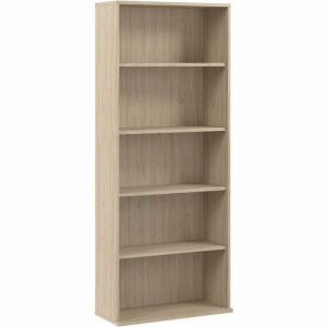 Bush Business Furniture  Bookcase,5 Shelf (3 Adj),29.53"x12.80"x72",Natural Elm