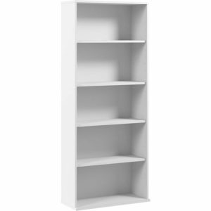 Bush Business Furniture  Bookcase,5 Shelf (3 Adj),29.53"x12.80"x72",Pure White