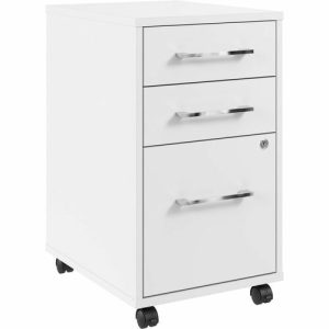 Bush Business Furniture  File Cabinet,3Drawer,Mobile,15.66"x19.68"x27.36",Pure WE