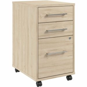 Bush Business Furniture File Cabinet,3Drawer,Mobile,15.66"x19.68"x27.36",Natural Elm