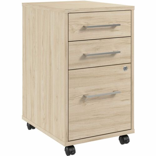 Bush Business Furniture File Cabinet,3Drawer,Mobile,15.66"x19.68"x27.36",Natural Elm