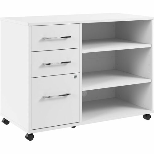 Bush Business Furniture Storage Cabinet,Mobile,39.68"x19.6"x29.96",Pure White