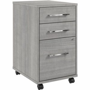 Bush Business Furniture  File Cabinet,3Drawer,Mobile,15.66"x19.68"x27.36",Platinum GY
