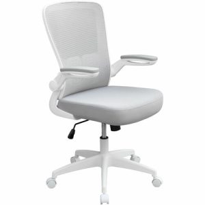 Boss Office Products  Task Chair,Flip-Up Arms,Mesh Back,Padded Seat,WE