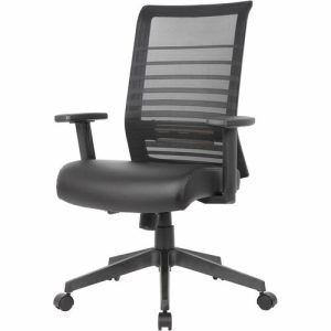 Boss Office Products  Task Chair,Antimicrobial,Synchro-Tilt,Mesh Back,BK