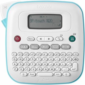 Brother  Label Maker,w/Keyboard,16-Char. Display,5.9"x5.9"x2.8",WE/BE
