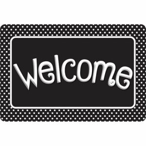 Ashley Productions, Inc. Mat,Welcome,BK/WE Dots,23-1/2"x15-1/2",MI