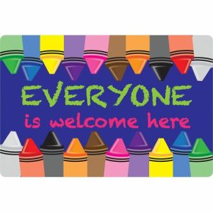 Ashley Productions, Inc. Mat,Everyone is Welcome Here,Crayons,23-1/2"x15-1/2",MI