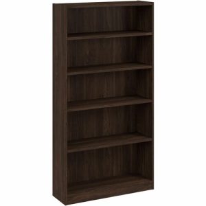 Bush Business Furniture  Bookcase,5-Shelf,Open,37"x12"x71",Black Walnut