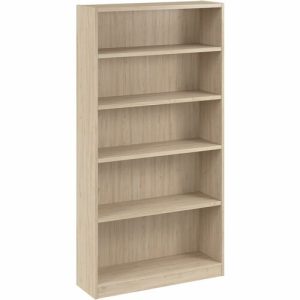 Bush Business Furniture  Bookcase,5-Shelf,Open,37"x12"x71",Natural Elm