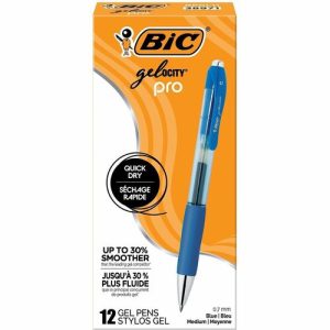 Bic  Pen,Gelocity Pro,Retractable,Medium,0.7mm,1 Dozen,Blue