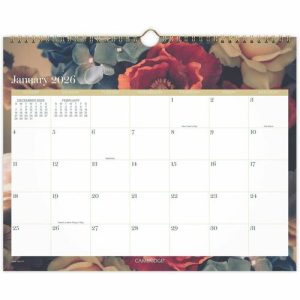 AT-A-GLANCE Wall Calendar,Mthly,12 Months,Jan-Dec,15"x12",Dark Floral