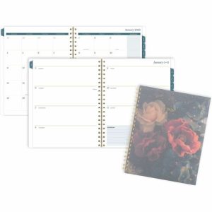 AT-A-GLANCE Planner,Wkly/Mthly,Poly,Jan-Dec,8.5"x11",Dark Floral