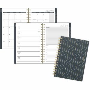 AT-A-GLANCE Planner,Hera,Wkly/Mthly,Poly Cover,Jan-Dec,5.5"x8.5",BK/Gold