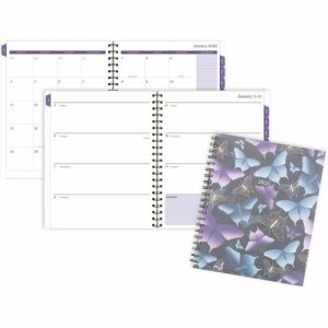 AT-A-GLANCE Planner,Mariah,Wkly/Mthly,Jan-Dec,8-1/2"x11",Blue/Purple