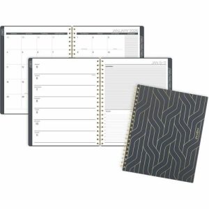 AT-A-GLANCE Planner,Hera,Wkly/Mthly,Poly Cover,Jan-Dec,8.5"x11",BK/Gold