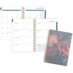 AT-A-GLANCE Planner,Wkly/Mthly,Poly,Jan-Dec,5.5"x8.5",Dark Floral