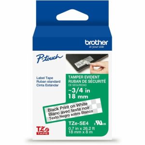 Brother  Tape Cartridge,Tamper-Evident,0.7"x26.2',BlackonWhite