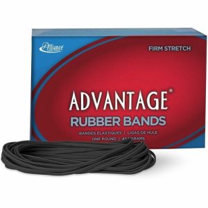 Alliance Rubber Company Rubber Bands,Mid-Range,Reusable,Size #117B,1lb,7"x1/8",Black