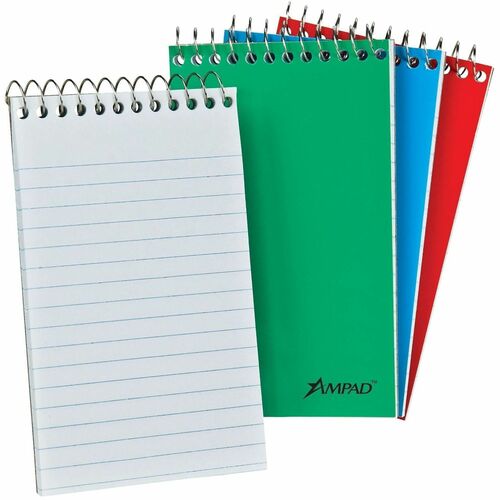 Ampad Notebooks,Memo,TopBound,Compact,60SH/Book,Ruled,12/PK,AST
