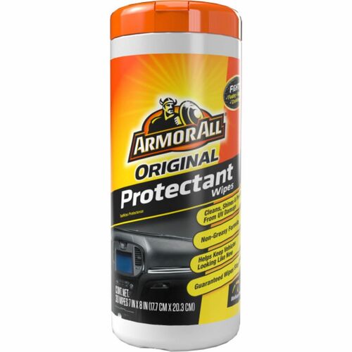 Armor All Auto Wipes,Interior,Original,Dispos.,Protectant,30/Can,6/CT