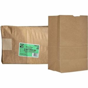 Ajm Packaging Corporation  Grocery Bags,Hvy-Dty,Paper,No.20,Squat,SelfStand,500/CT,NLKT