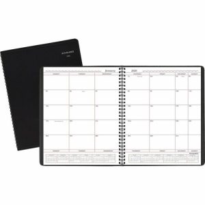 AT-A-GLANCE  Monthly Planner, 12 Mth Jan-Dec, 8"x10", Black