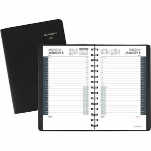 AT-A-GLANCE  24-Hour Appt Book, 12 Mth Jan-Dec, 4-7/8"x8", Black