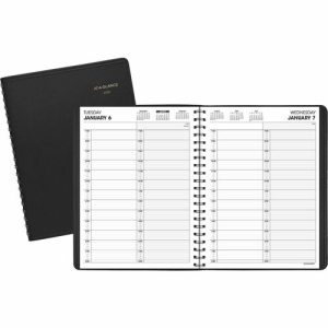 AT-A-GLANCE  2 Person Apptmt Book,1DPP,Jan-Dec,1/4Hrly,8"x10-7/8", BK