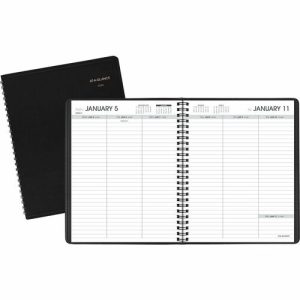 AT-A-GLANCE  Weekly Open Planner, 12 Mths Jan-Dec, 6-3/4"x8-3/4", Black
