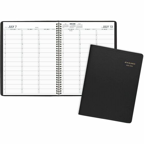 AT-A-GLANCE Weekly Appointment Book,14 Month Jul-Aug,8-1/4"x10-7/8",BK