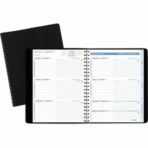 AT-A-GLANCE  Weekly Apptmt Planner,Tabbed,Jan-Dec,8-1/8"x10-7/8", Black