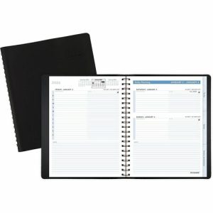 AT-A-GLANCE  Daily Action Planner,Tabbed, Pocket,1DPP,6-7/8"x8-3/4", BLK