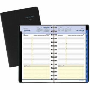 AT-A-GLANCE  Daily/Monthly Planner, 12 Mths Jan-Dec, 4-7/8"x8", Black