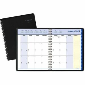 AT-A-GLANCE  Monthly Planner,12 Months Jan-Dec, 6-7/8"x8-3/4", BK