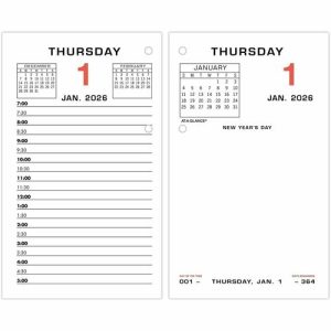 AT-A-GLANCE  Calendar Refill,F/17 Base,Mthly Tabs,3-1/2"x6",BK/RD Inks