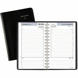 AT-A-GLANCE  Daily Appointment Book,12 Mth Jan-Dec, 4-7/8"x8", BK