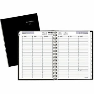 AT-A-GLANCE  Weekly Apptmt Book, 2PPW,12 Months Jan-Dec, 8"x11", Black