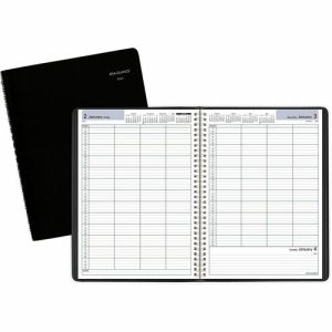 AT-A-GLANCE  4-Person Appt Book,1/4 Hourly,Jan-Dec,7-7/8"x11", Black