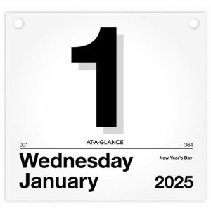 AT-A-GLANCE  "Today Is" Wall Cal. Refill,F/ K4,365 Days,Jan-Dec,8-1/2"x8"