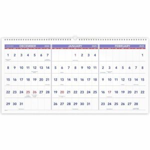 AT-A-GLANCE  Horizontal Wall Calendar,15 Months,Dec-Feb,3MPP,23-1/2"x12"