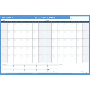 AT-A-GLANCE  Undated Wall Calendar,Horz,Erasable,2-Sided,36"x24",BE